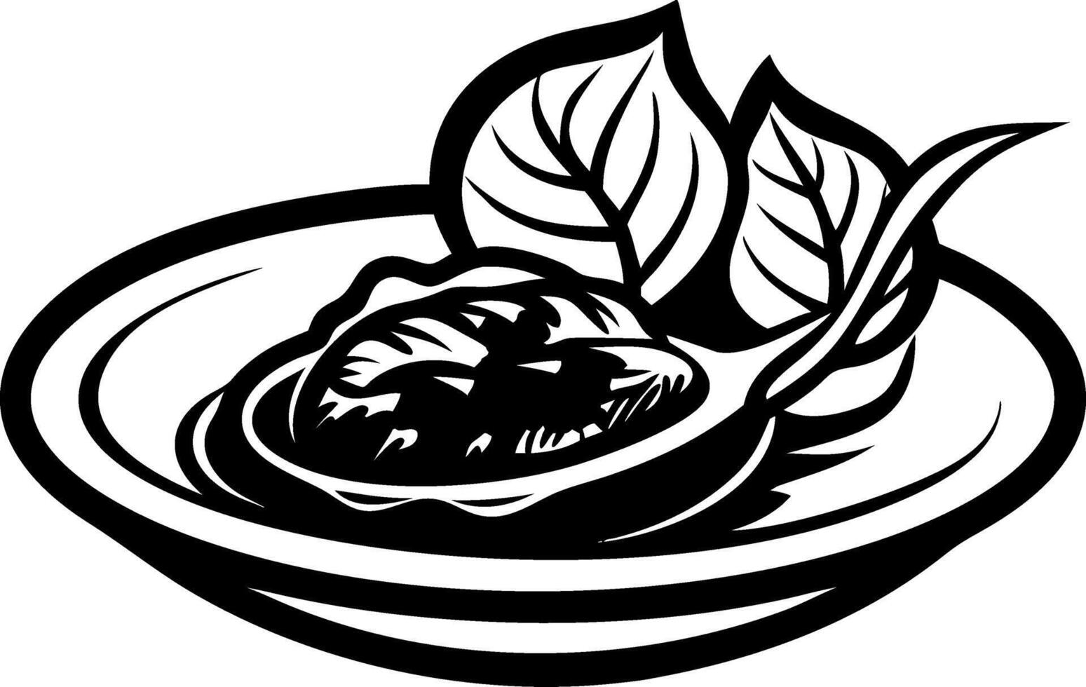 Artistic Illustration of Serving Bowl with Herbs and Delicious Dish for Culinary Designs vector