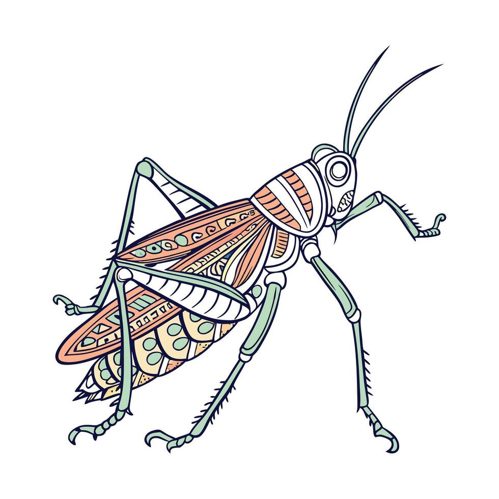 Colorful Grasshopper Design on White vector