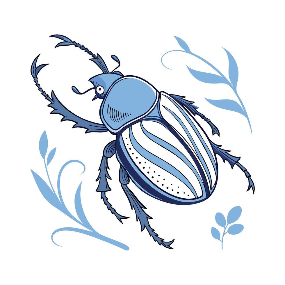Helops Caeruleus Beetle Design 1 vector
