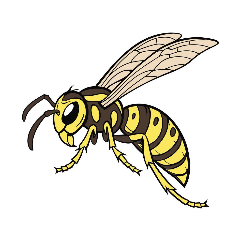 Colorful Hornet Art on White vector