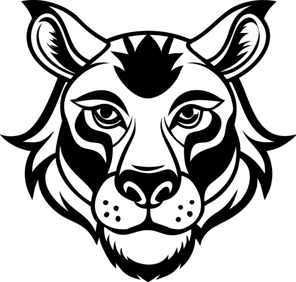 Intricate Black and White Tiger Head Design for Tattoo and Coloring Book Inspiration vector
