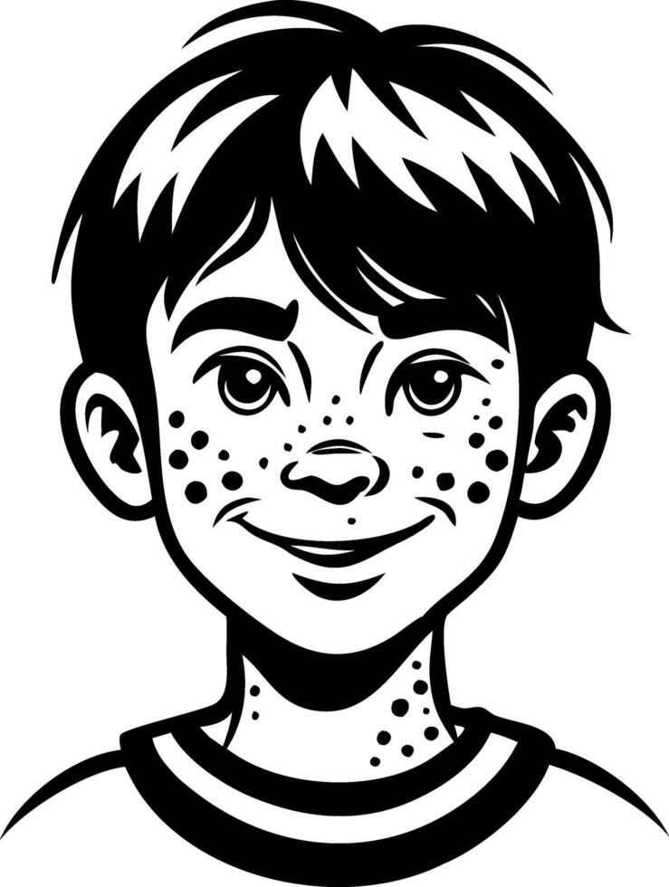 Freckled Boy Character Illustration for Cartoon Designs and Childrens Books vector
