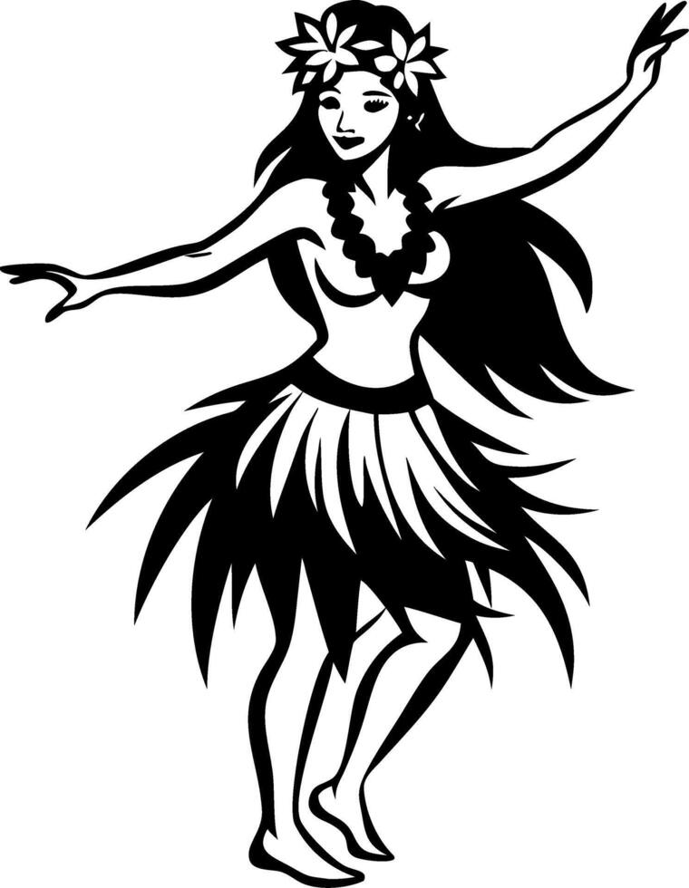 Hula Dancer Silhouette Tropical Dance Hawaiian Culture Island Vibes Artwork Design vector