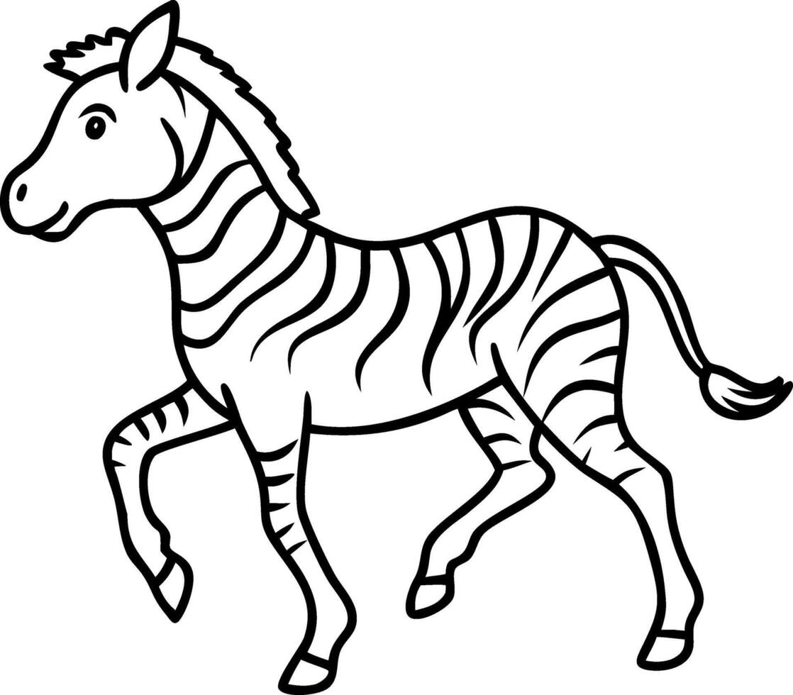 Playful Cartoon Zebra Illustration for Coloring Books and Fun Designs vector