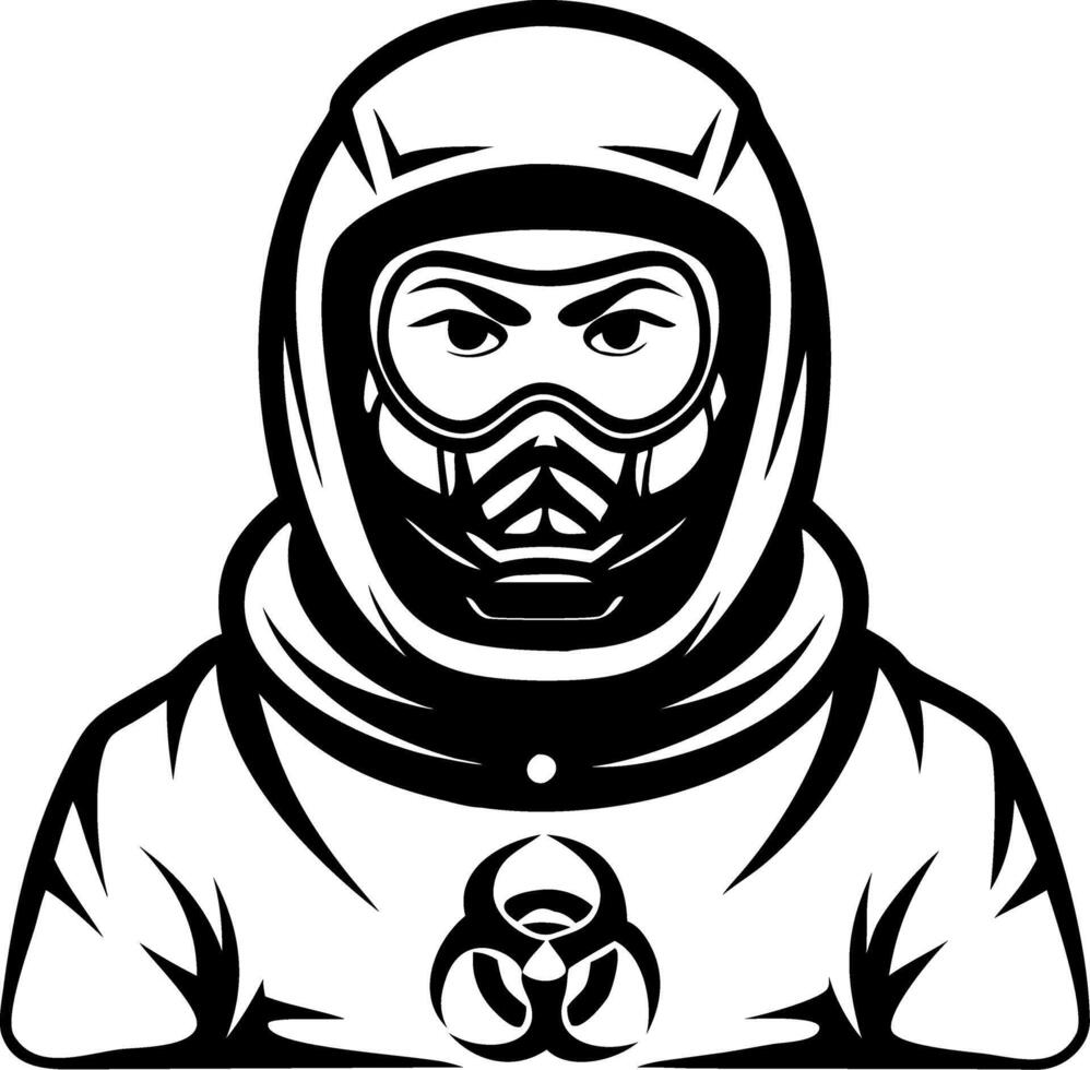 Professional Hazardous Materials Responder in Safety Gear Design for Awareness Campaigns vector