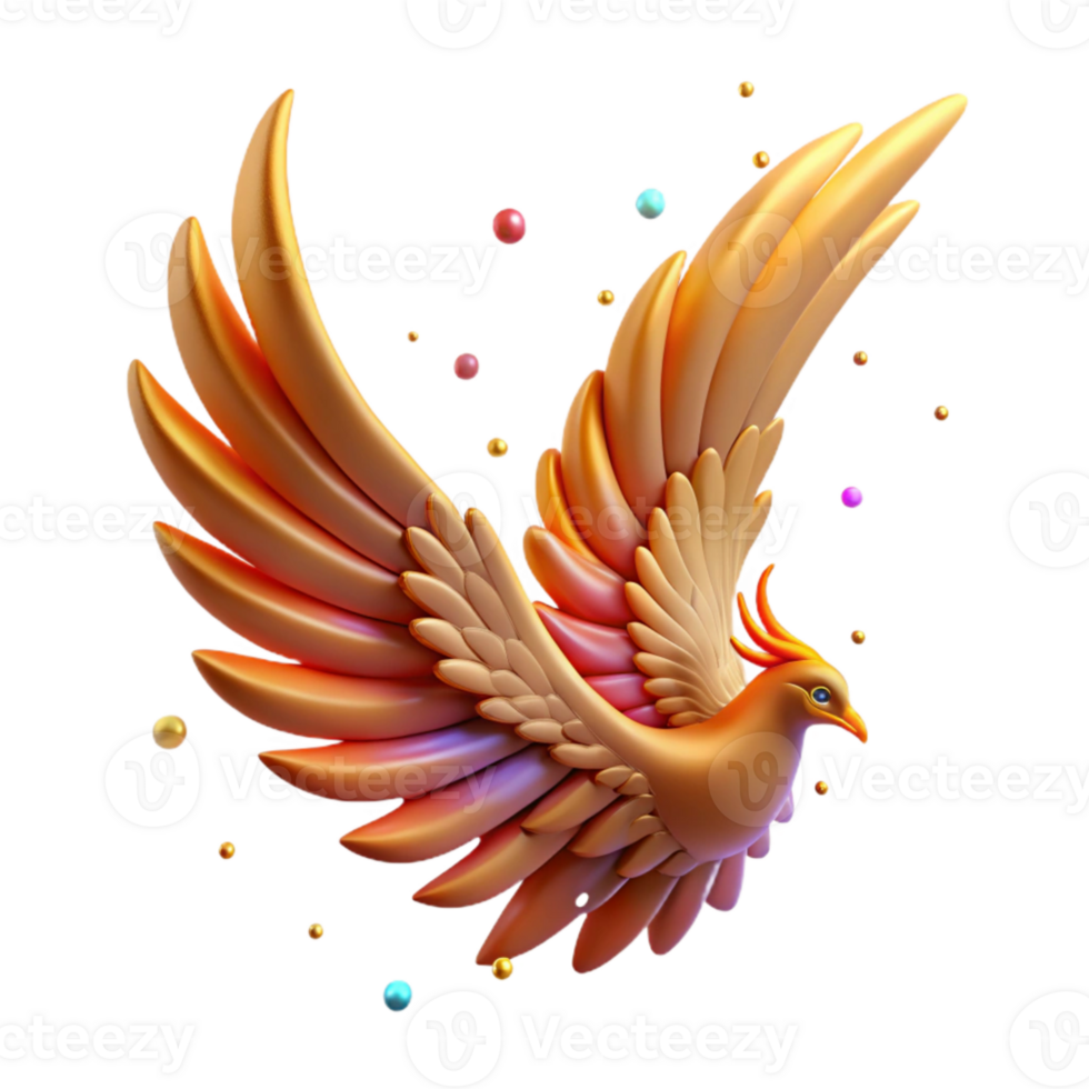 elegant rustic Phoenix Wing in Motion Transparent Animated Style high resolution png