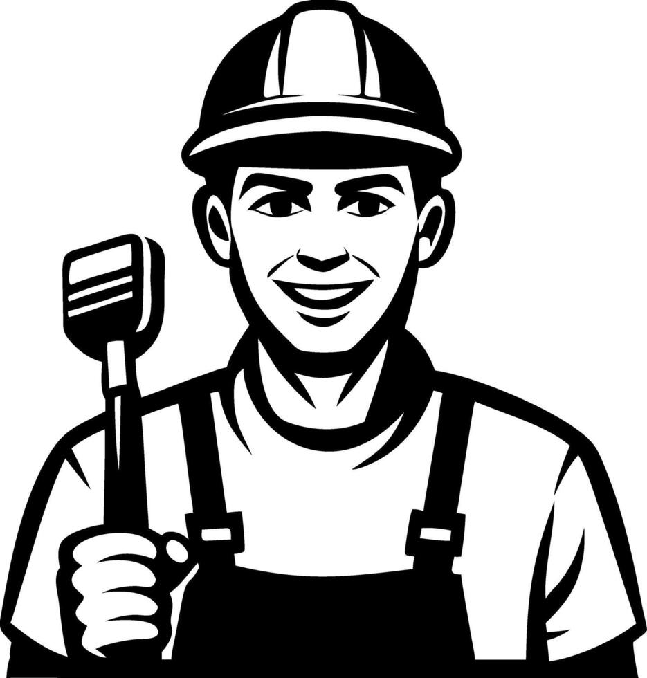 Friendly Chef Character Holding Grill Tool Ready for BBQ Cookout Illustration vector