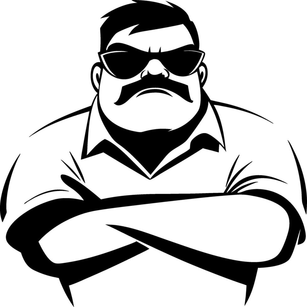 Cool Confident Man with Sunglasses and Mustache Illustration for Tattoo and Apparel Design vector