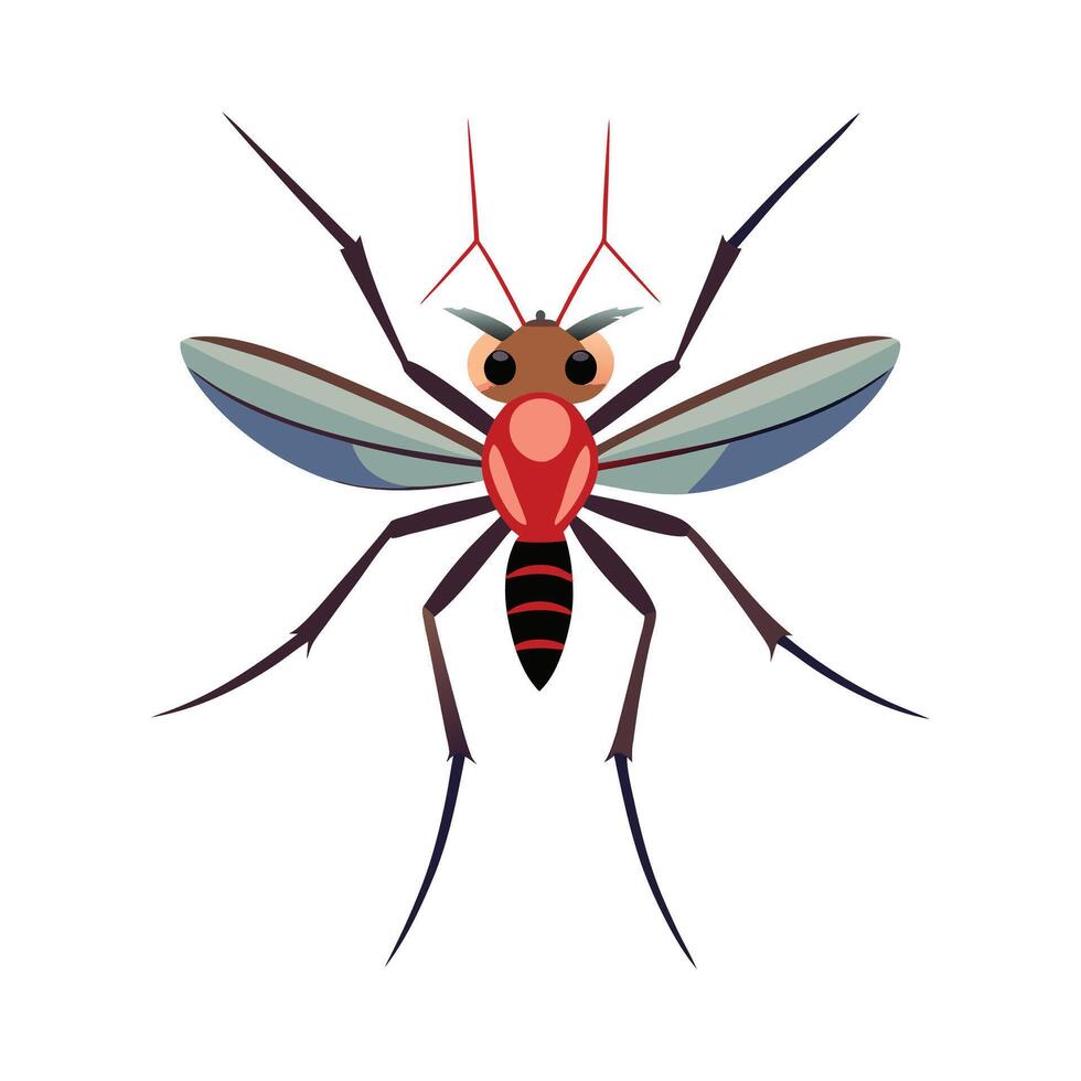 Mosquitoes Displayed on Clean White Surface vector