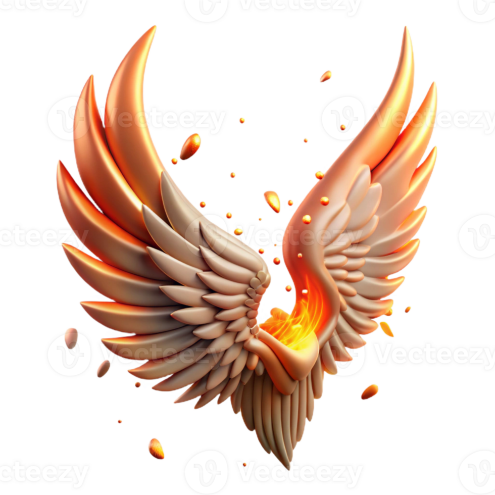 serene contemporary Phoenix Wing Cutout for Graphic Design Projects authentic png