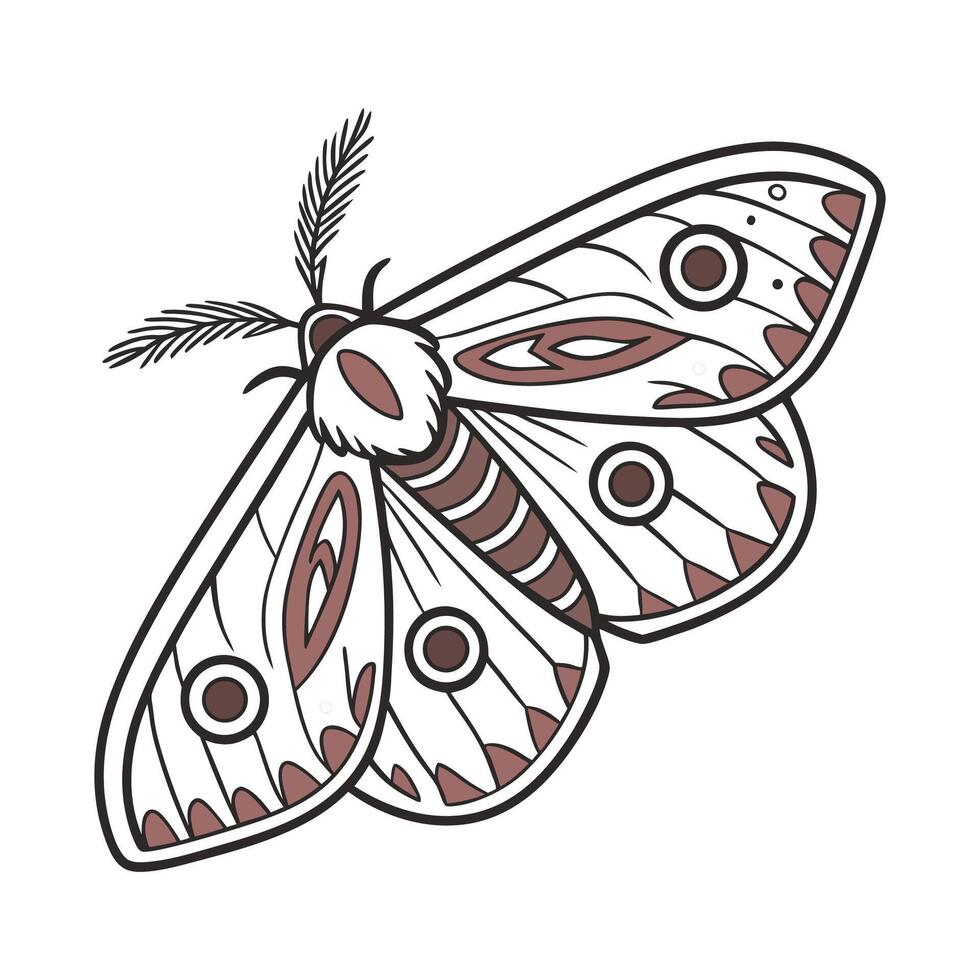 Colorful Moth Design on White vector