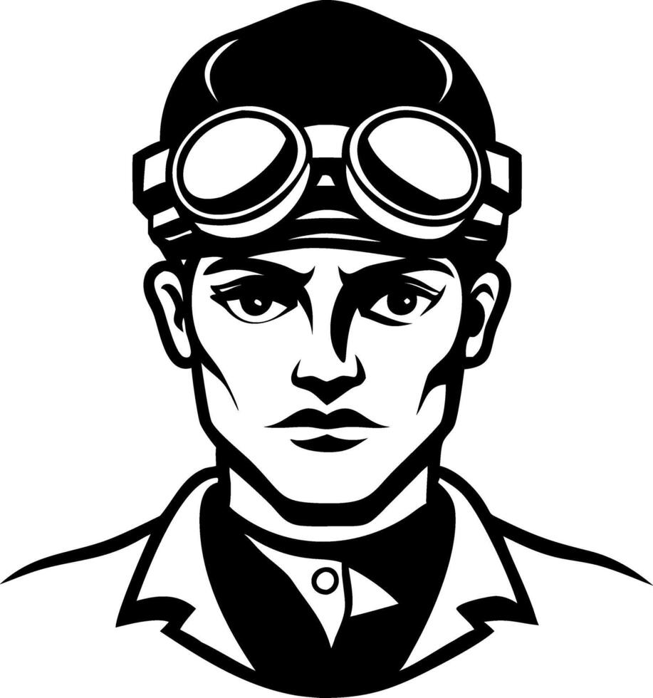 Vintage Scientist Portrait with Goggles for Tattoo Design and Graphic Applications vector