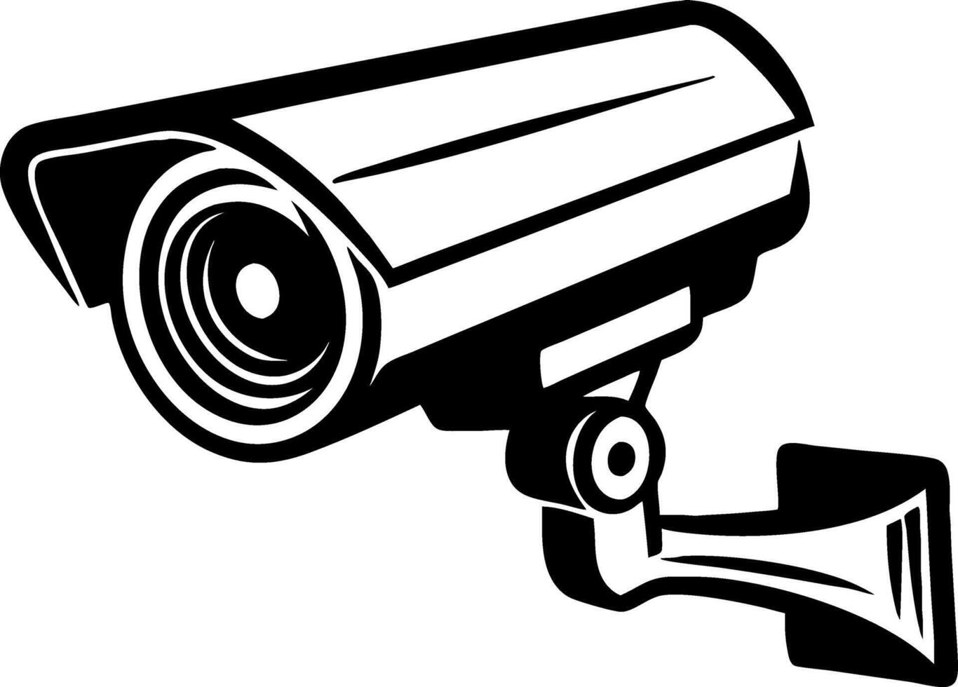 Surveillance Camera Graphic for Security Design Tattoo or Coloring Book vector
