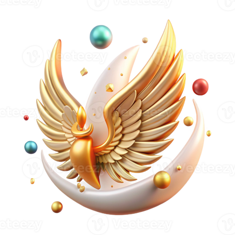 beautiful creative Phoenix Wing Isolated on Transparent Background authentic png