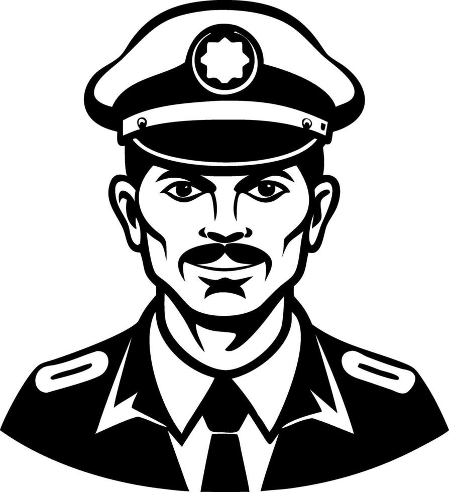 Vintage Police Officer Illustration for Tattoo Design and Graphic Projects vector