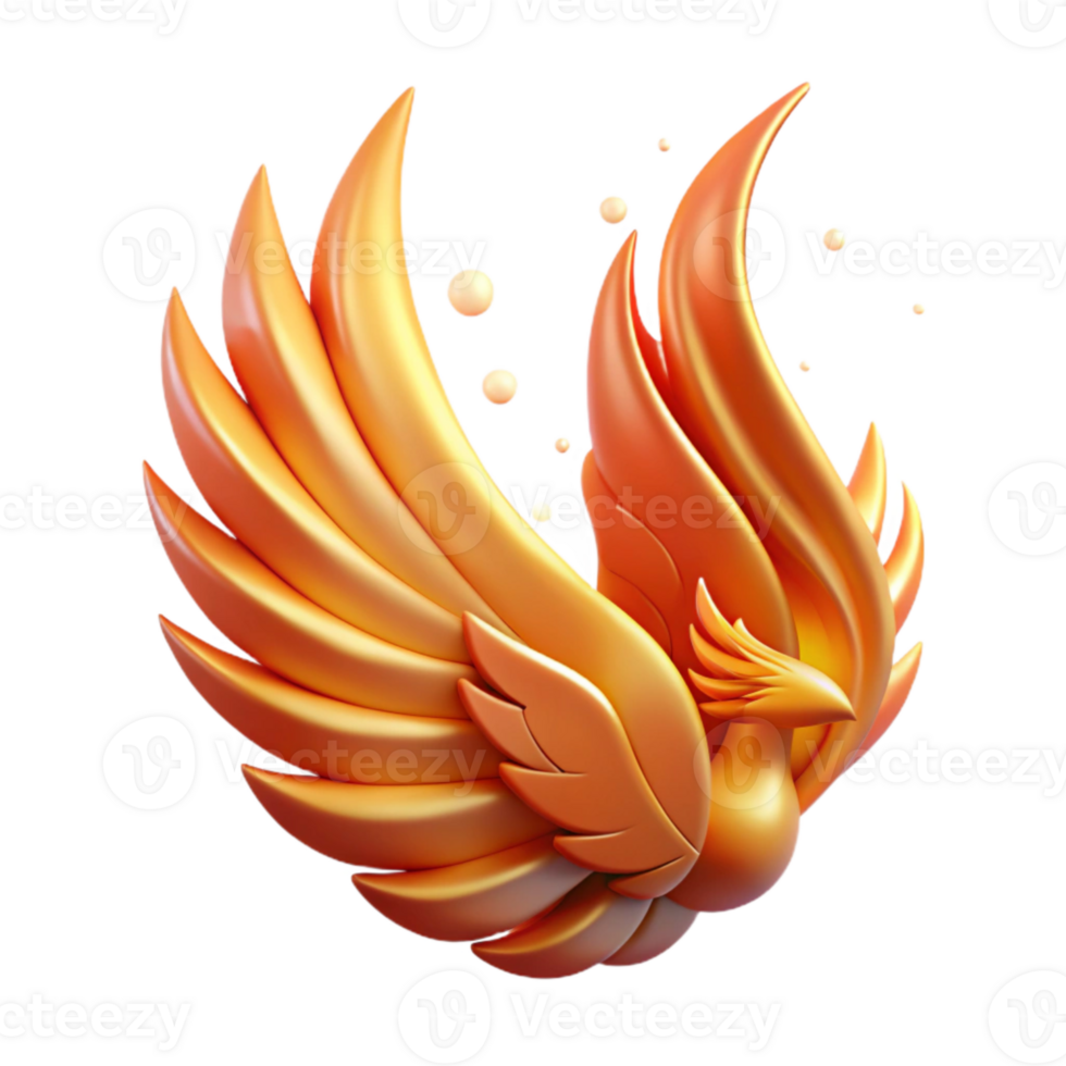 vibrant abstract Phoenix Wing Isolated on Transparent Background premium png