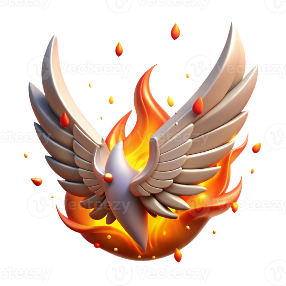 impressive abstract Phoenix Wing Isolated on Transparent Background genuine png
