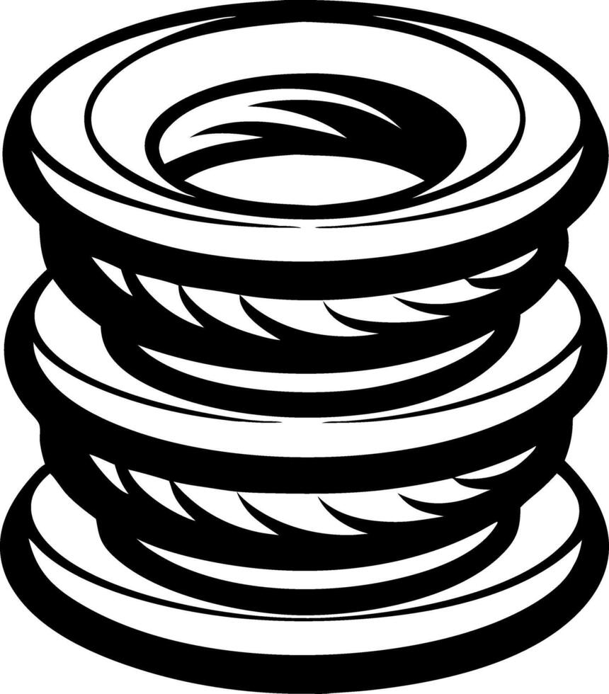Three Layered Circular Plates with Intricate Twisted Edging for Unique Artistic Designs vector