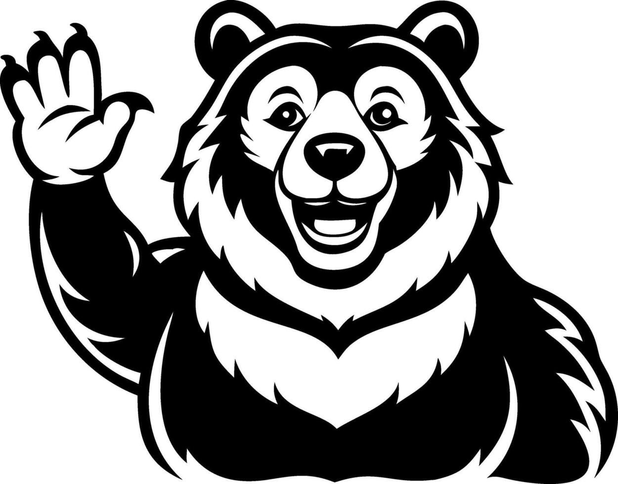 Happy Cartoon Bear Waving Emotive Mascot Design for Branding and Illustrations vector