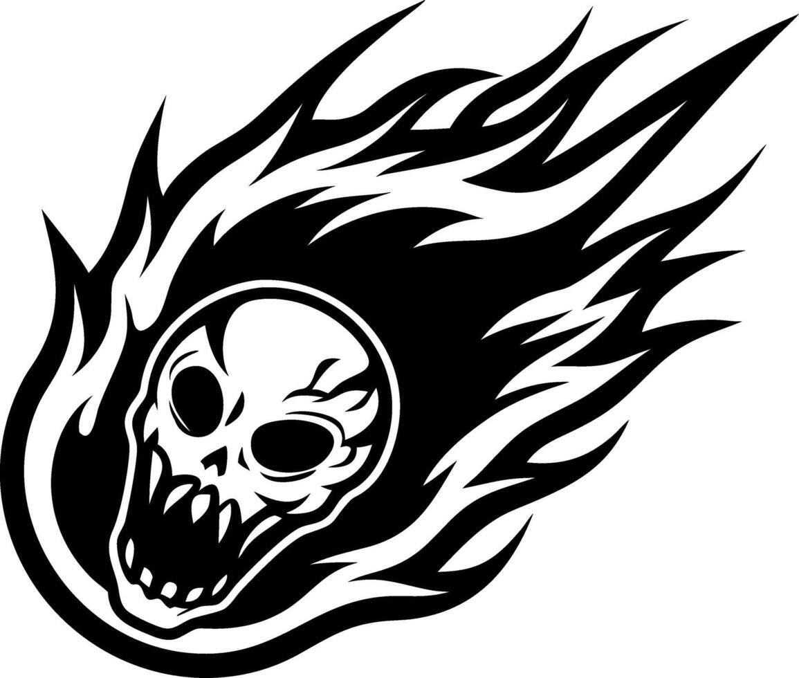 Fierce Flaming Skull Graphic Design for Tattoo and Streetwear Artwork vector