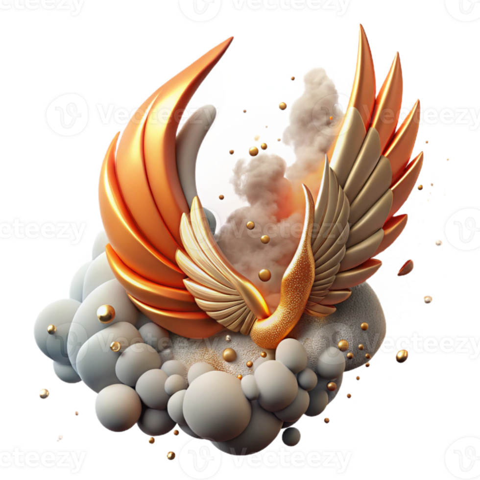 stunning classic Phoenix Wing Isolated on Transparent Background png