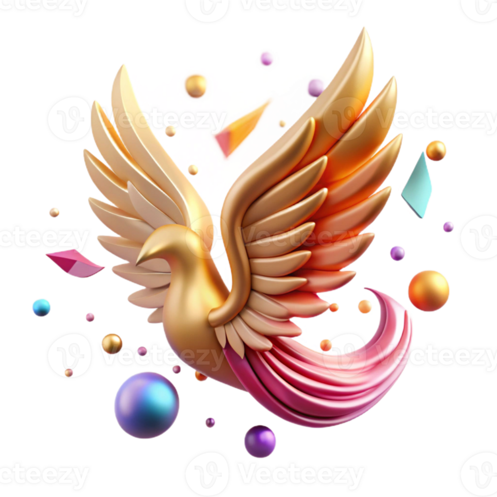 serene rustic Phoenix Wing Isolated on Transparent Background exclusive png