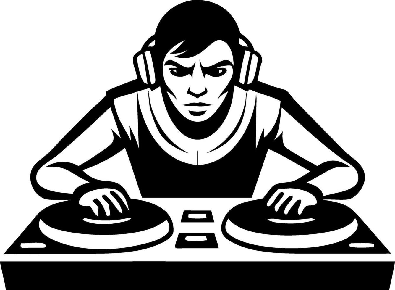 DJ Mixing Music Artwork for Party Events and Music Culture Representation vector