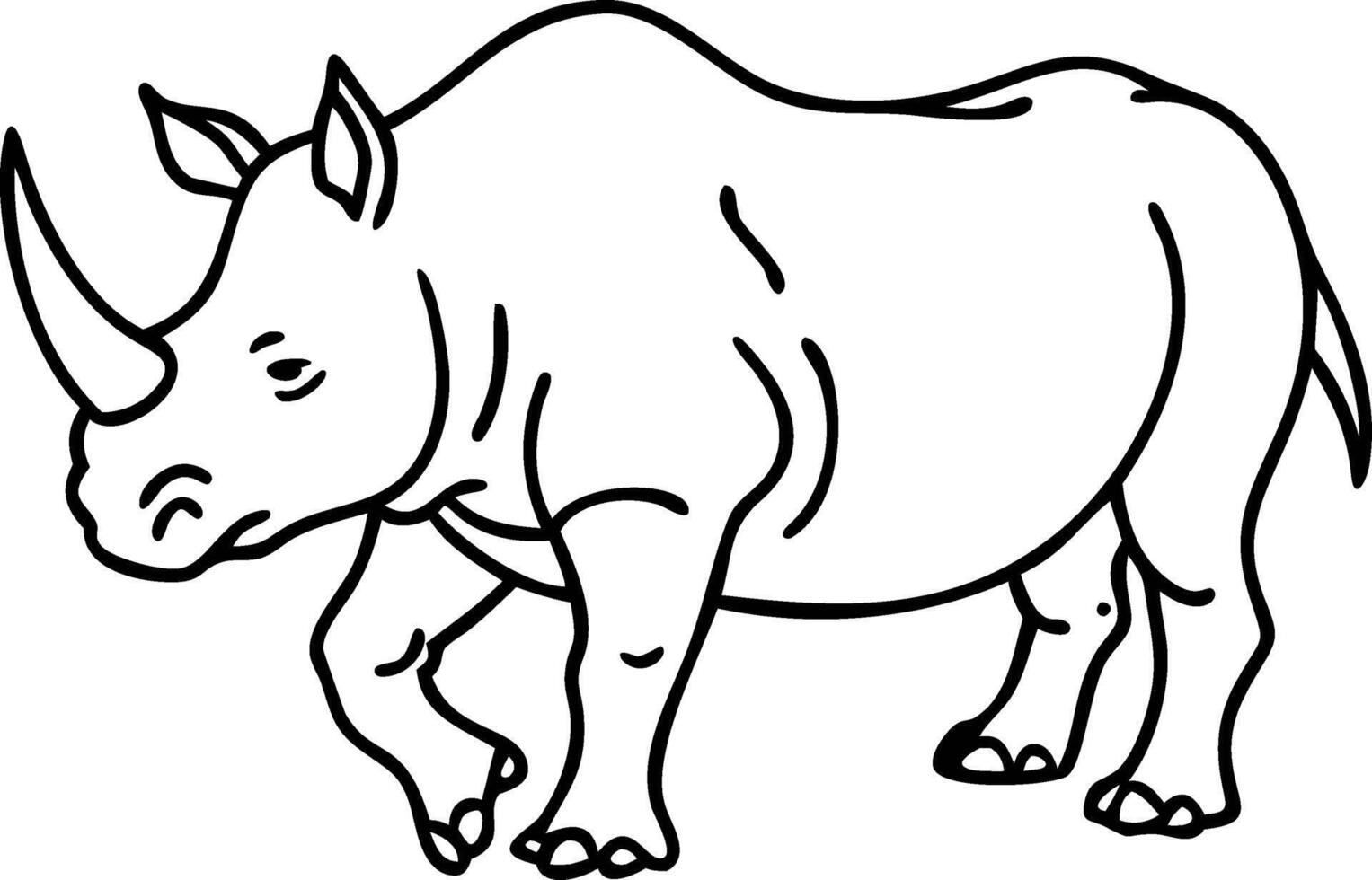 Detailed Rhinoceros Line Art for Tattoo Design Coloring Book Illustrations vector