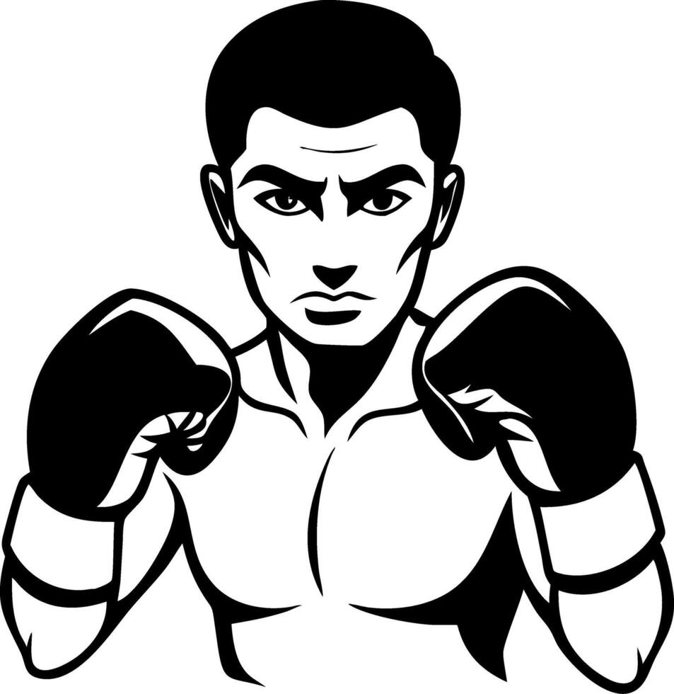 Confident Boxer Ready to Fight Bold Art for Fitness Branding and Sports Merchandise vector