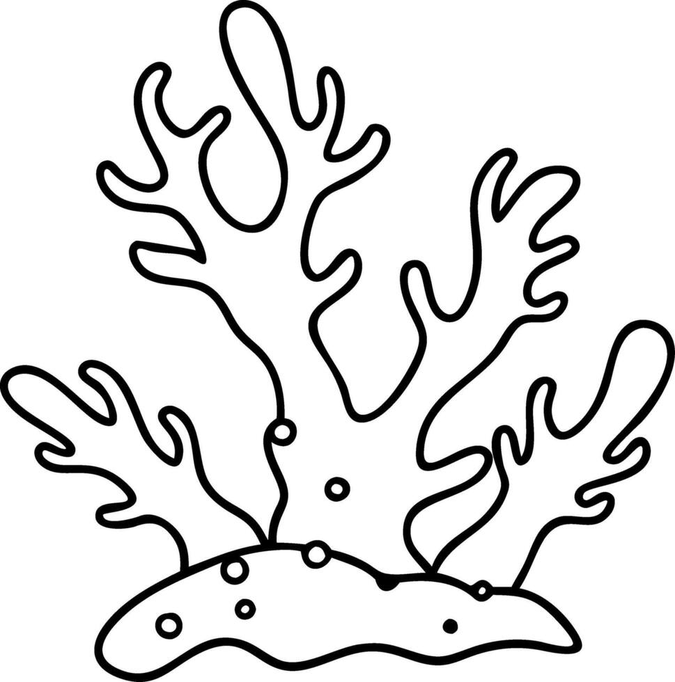 Coral Reef Illustration for Underwater Themes and Coloring Projects vector