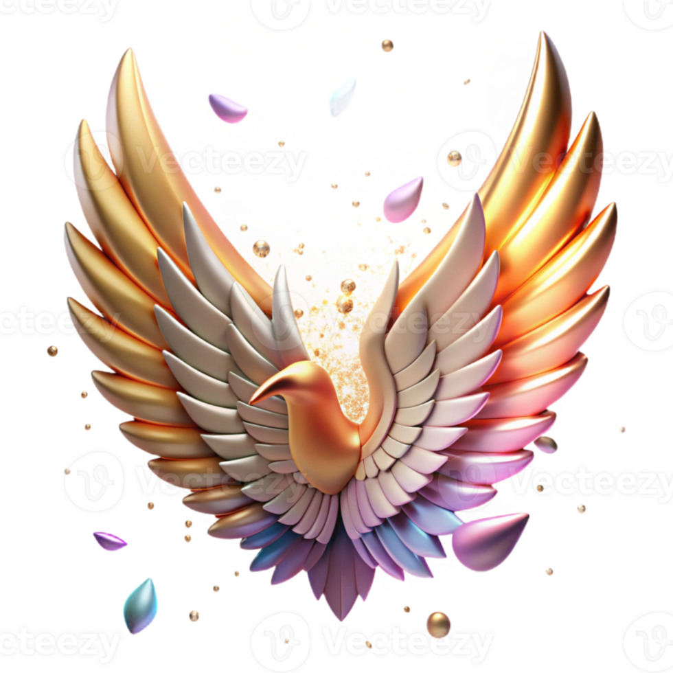 serene rustic Phoenix Wing Transparent for Web Design detailed png