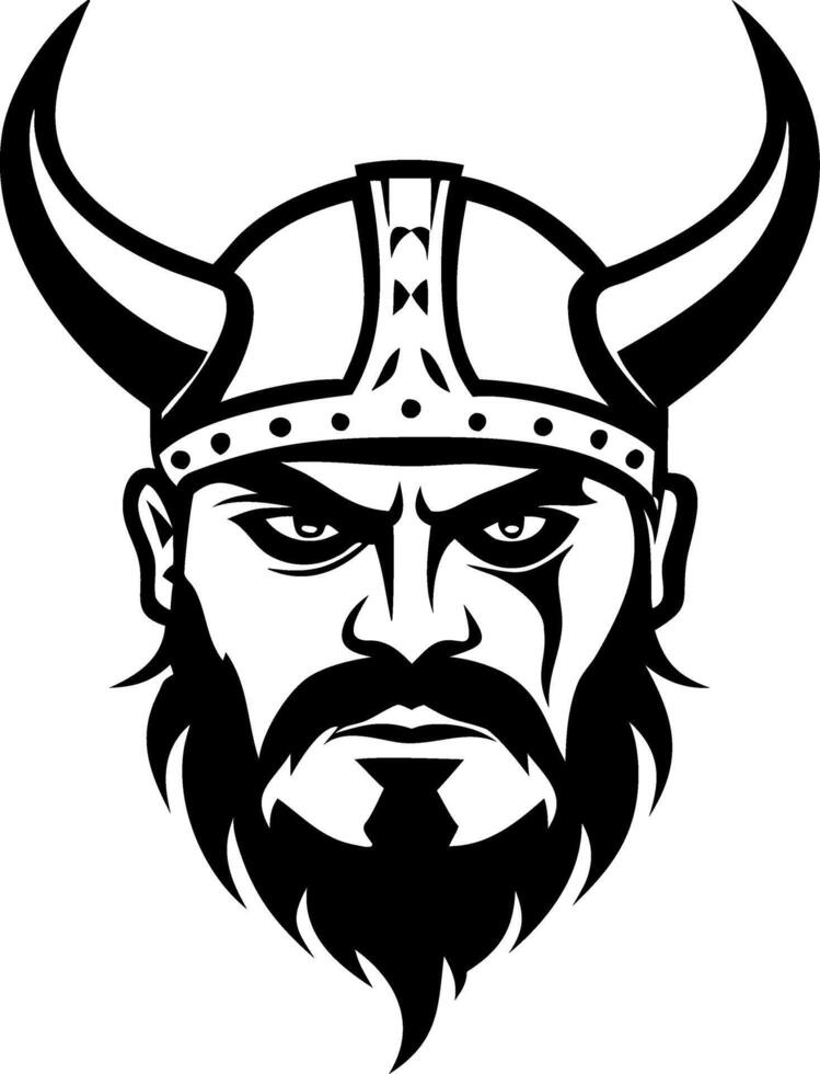Bold Viking Warrior Face Design for Tattoos and Merchandise vector