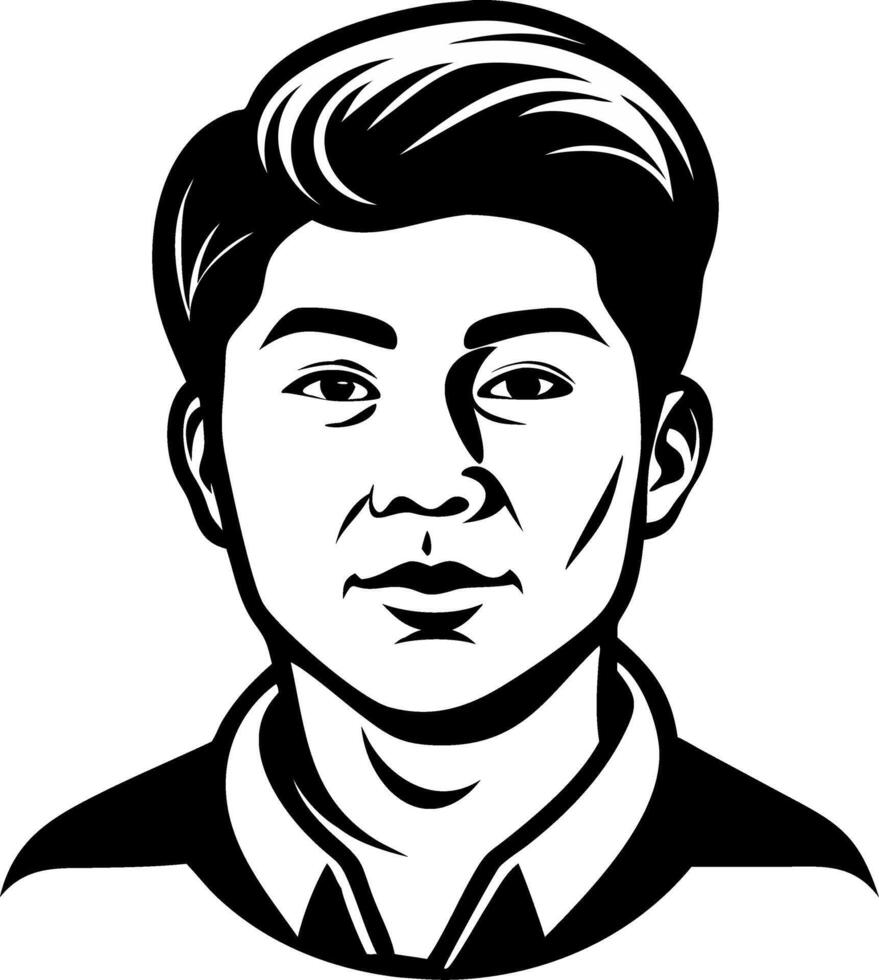 Stylized Portrait of a Young Man with Modern Hairstyle for Graphic Design and Illustration vector