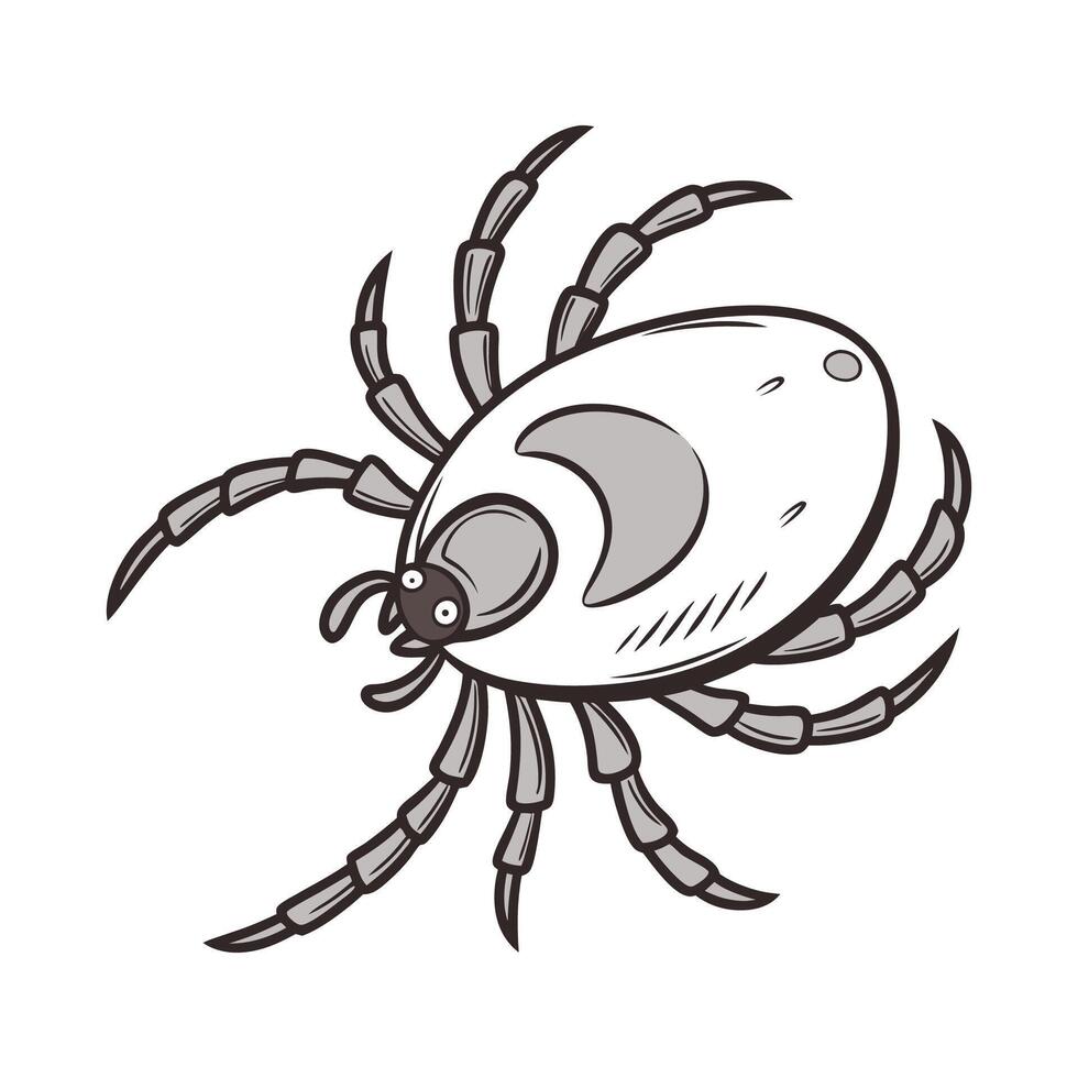 Dramatic Capture of Tick on White vector