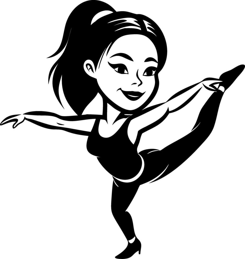 Elegant Dancer in Dynamic Pose Illustration for Dance-Themed Projects vector