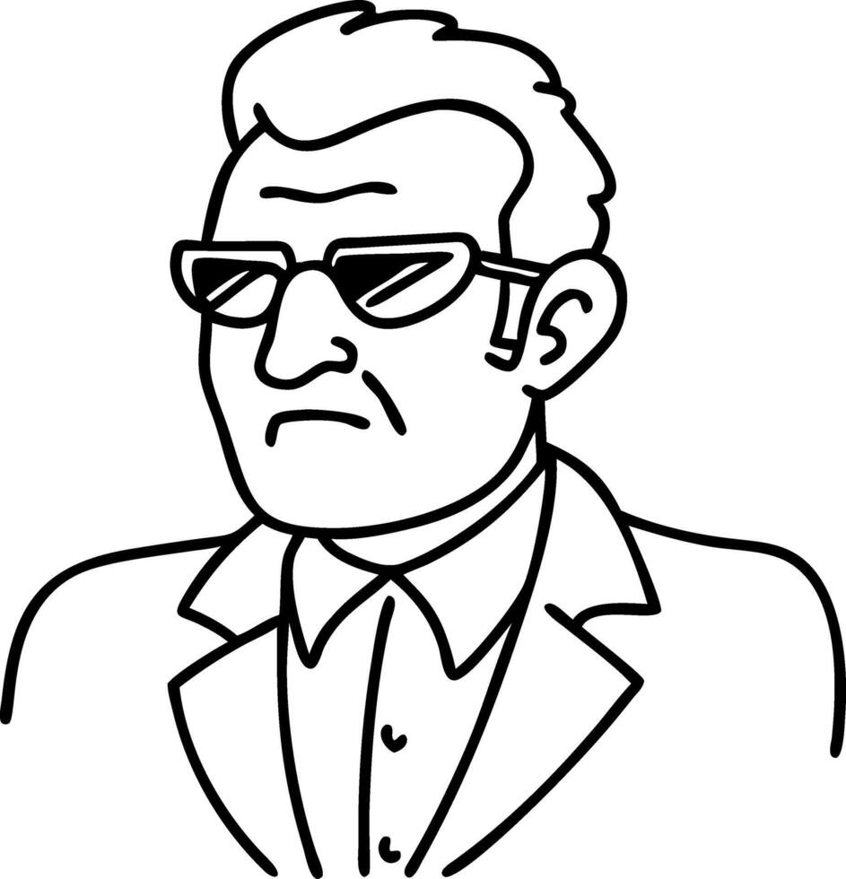 Vintage Character Design of a Cool Man with Sunglasses for Art Projects and Illustrations vector