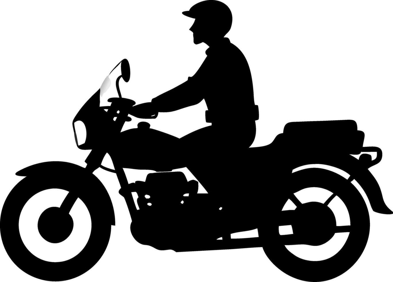 Motorcycle Rider Silhouette Graphic for Tattoo Design and Coloring Book Illustration vector