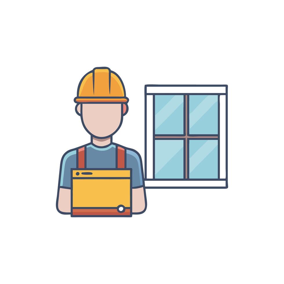 Reliable Window Installer Icon Representation vector
