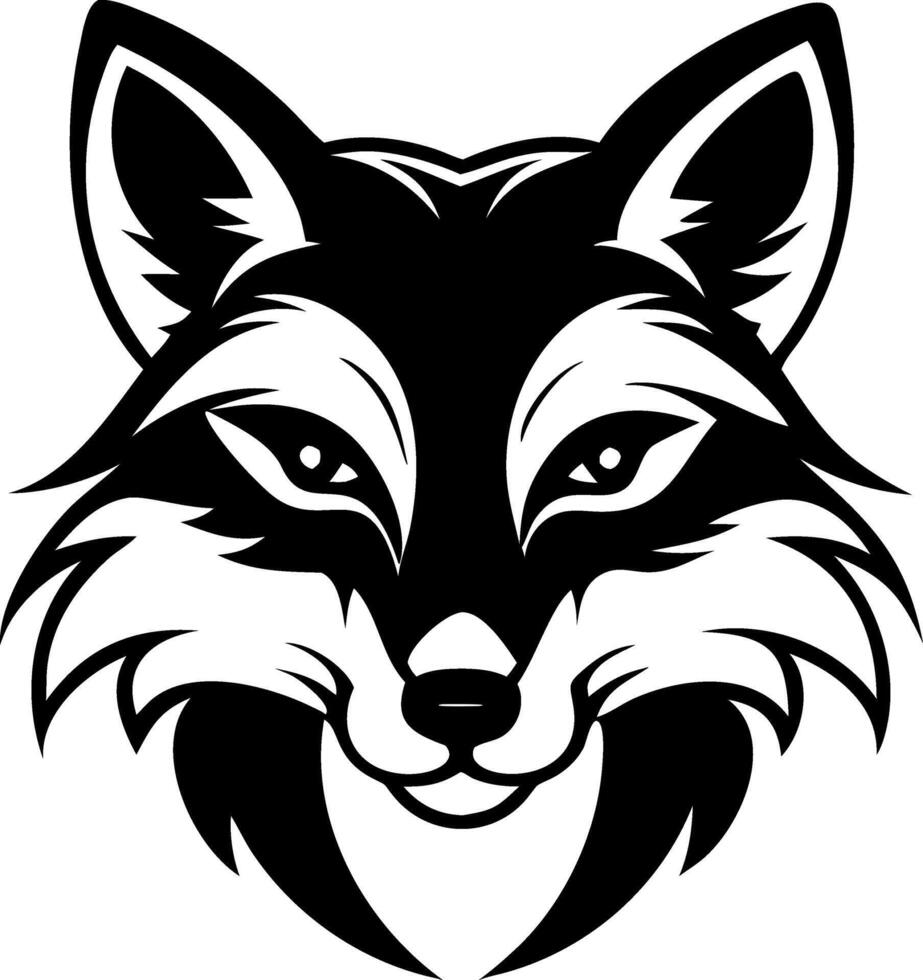 Bold Black and White Fox Head Illustration Perfect for Tattoo Design or Coloring Pages vector