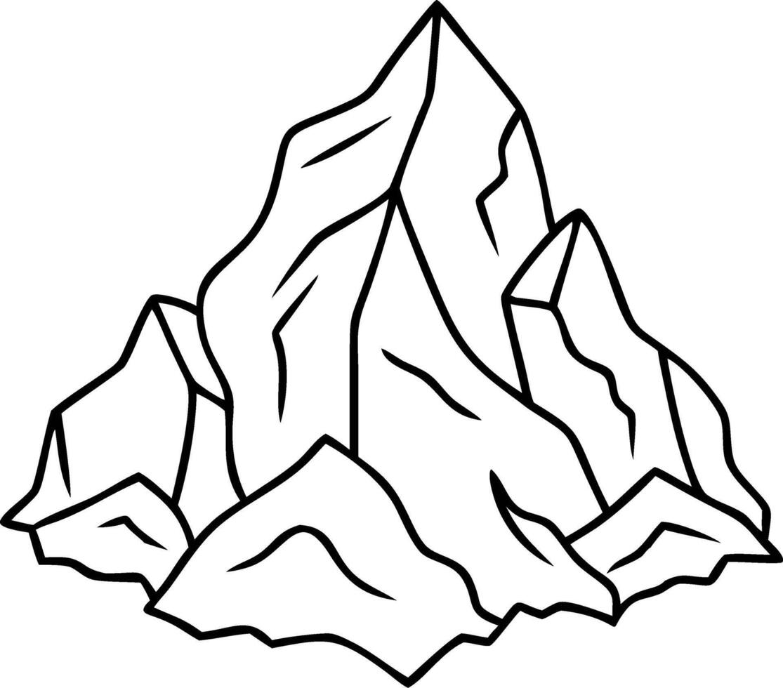 Mountain Range Outline Graphic for Outdoor Adventure and Nature Themes vector