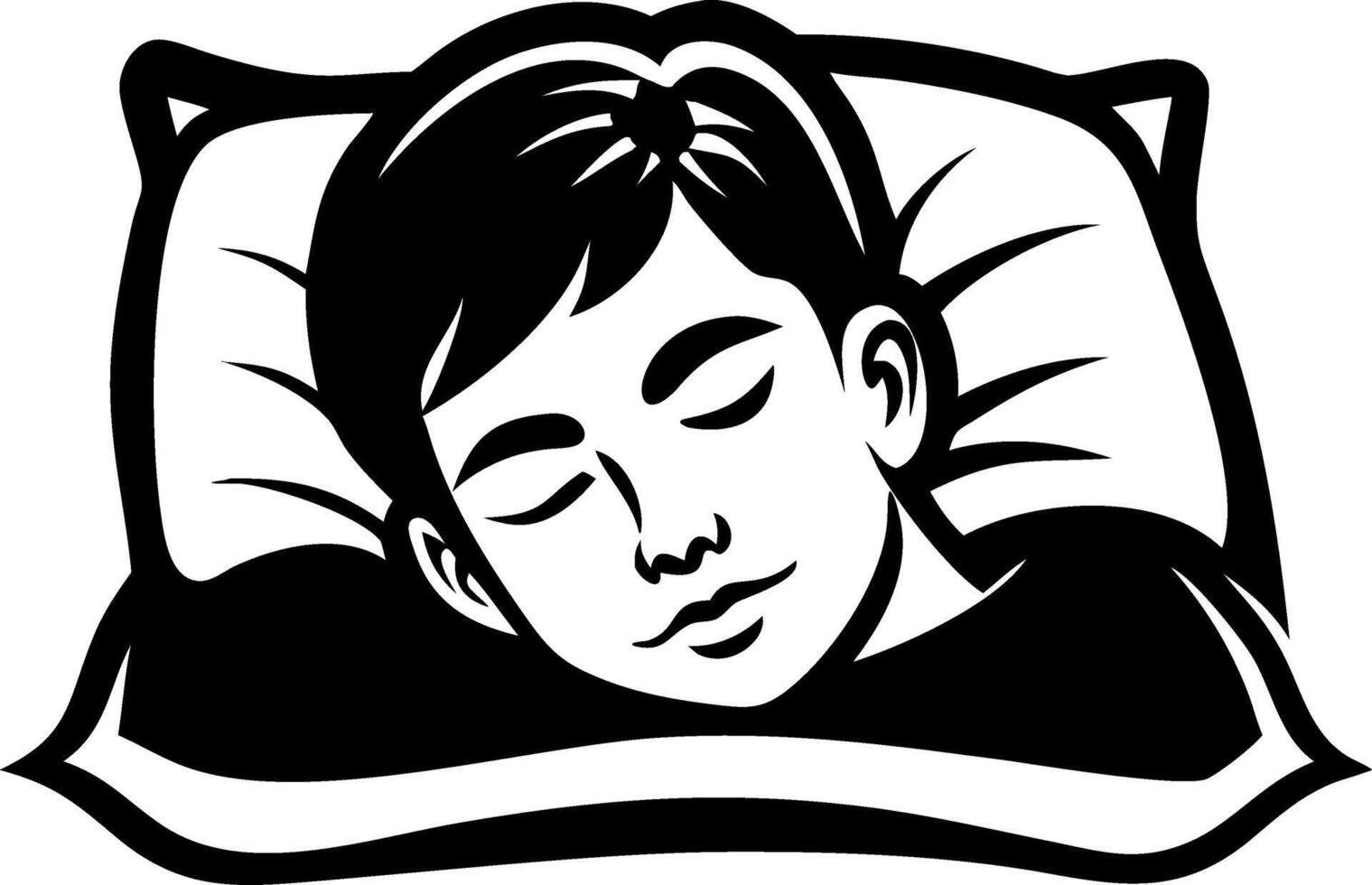 Sleeping Boy Illustration Peaceful Rest Relaxation Serene Dreaming for Kids Decor vector