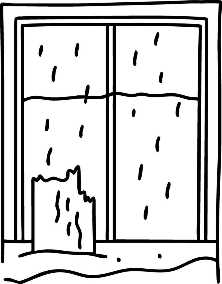 Flooded Window Illustration for Home Decoration and Environmental Awareness Projects vector