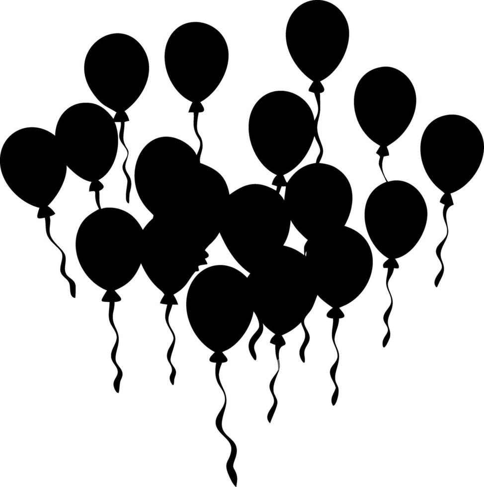 Collection of Black Balloons for Celebration Party Decor and Childrens Events vector