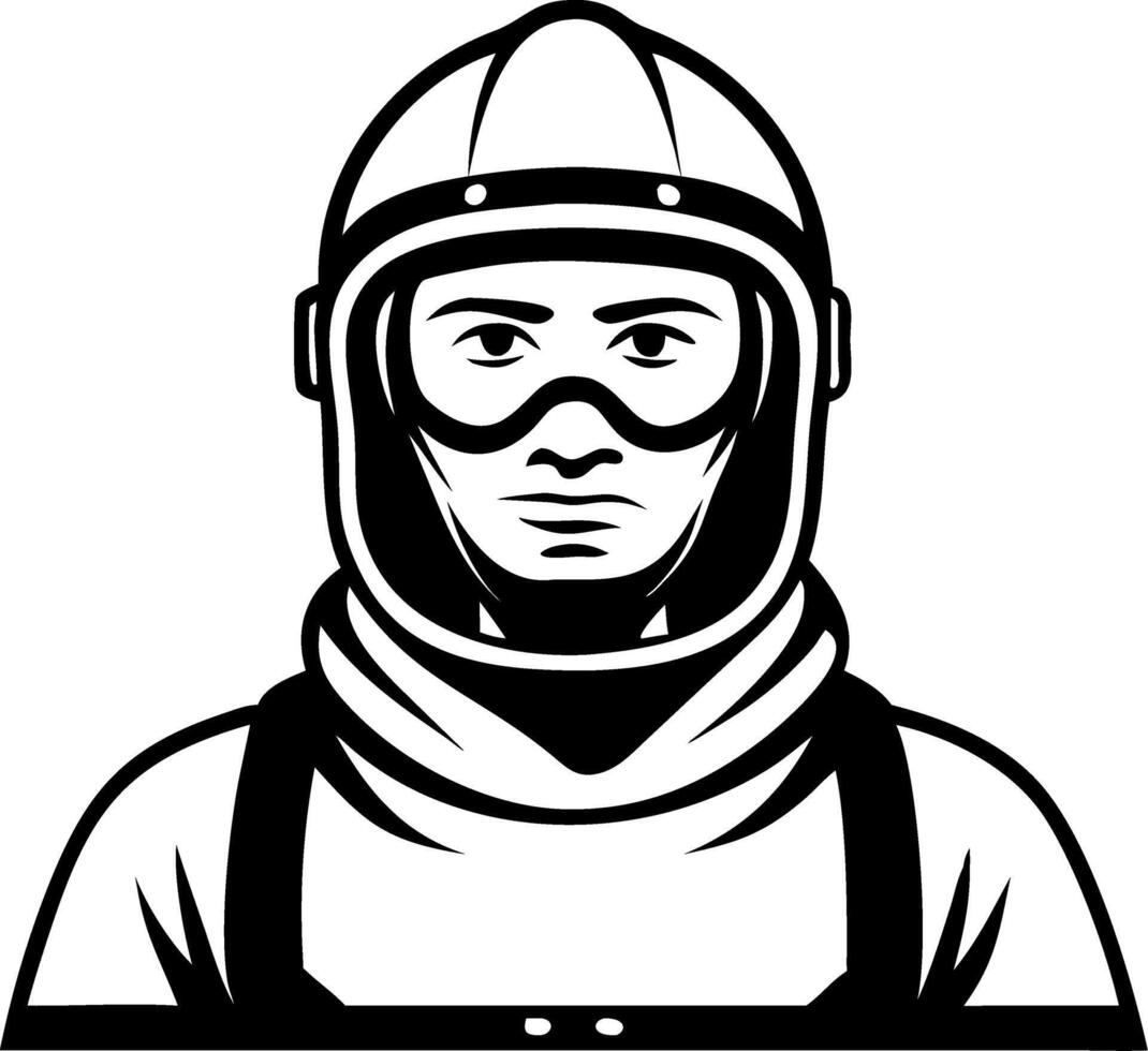 Resilient Worker in Protective Gear Graphic for Safety Awareness Designs vector