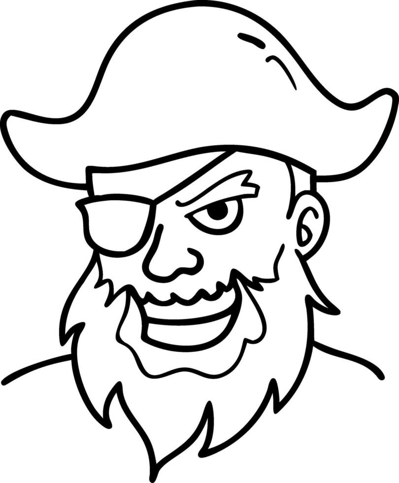 Bold Pirate Character Design for Tattoo and Coloring Book Illustrations vector