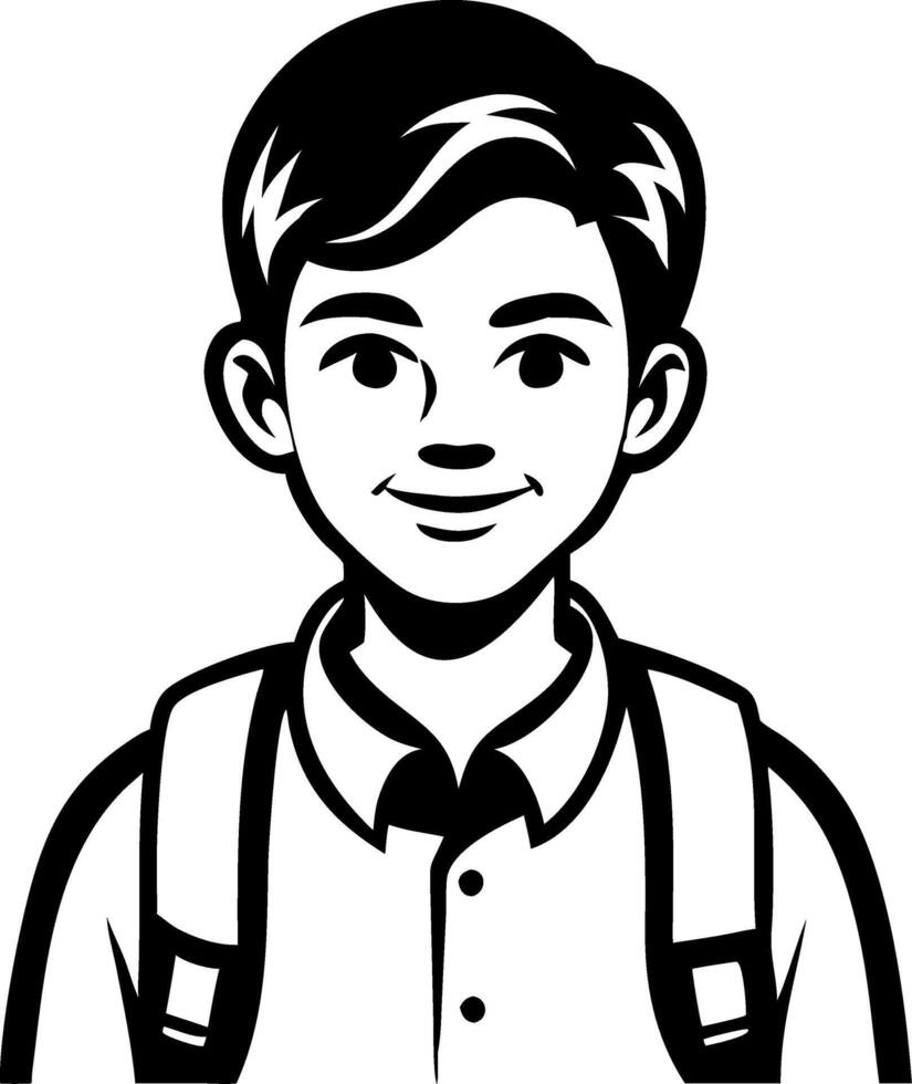 Smiling Boy with Backpack Illustration for Educational Themes and Youth Marketing vector