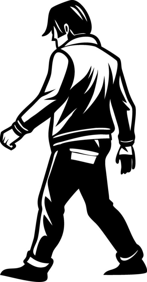 Stylish Young Man Walking Graphic Ideal for Fashion Illustrations and Modern Art vector