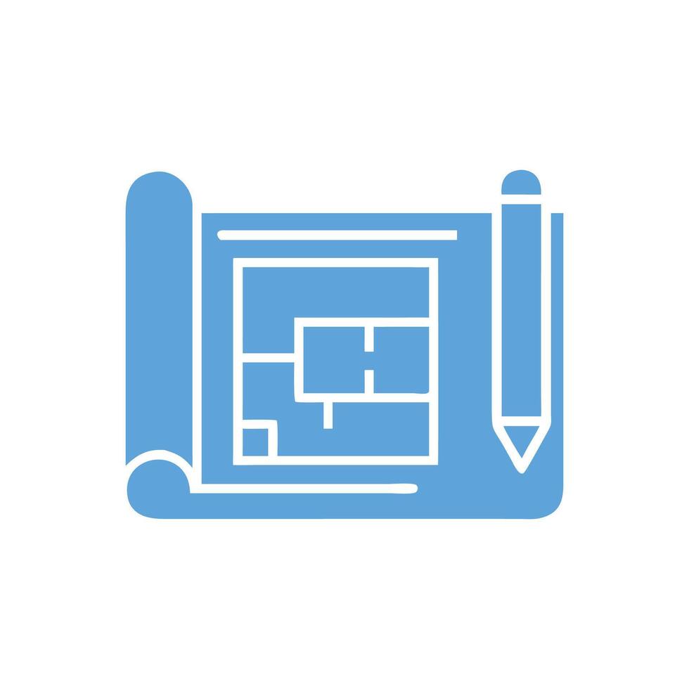 Architectural Blueprint for Construction Planning vector
