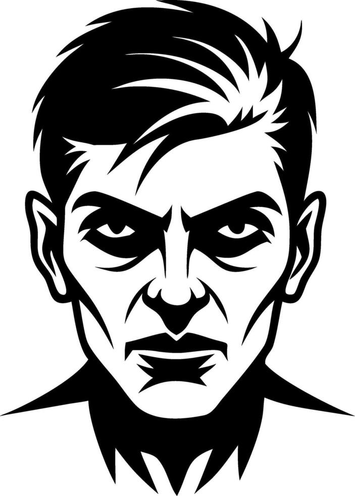 Intense Male Portrait with Strong Features for Tattoo Designs and Graphic Projects vector