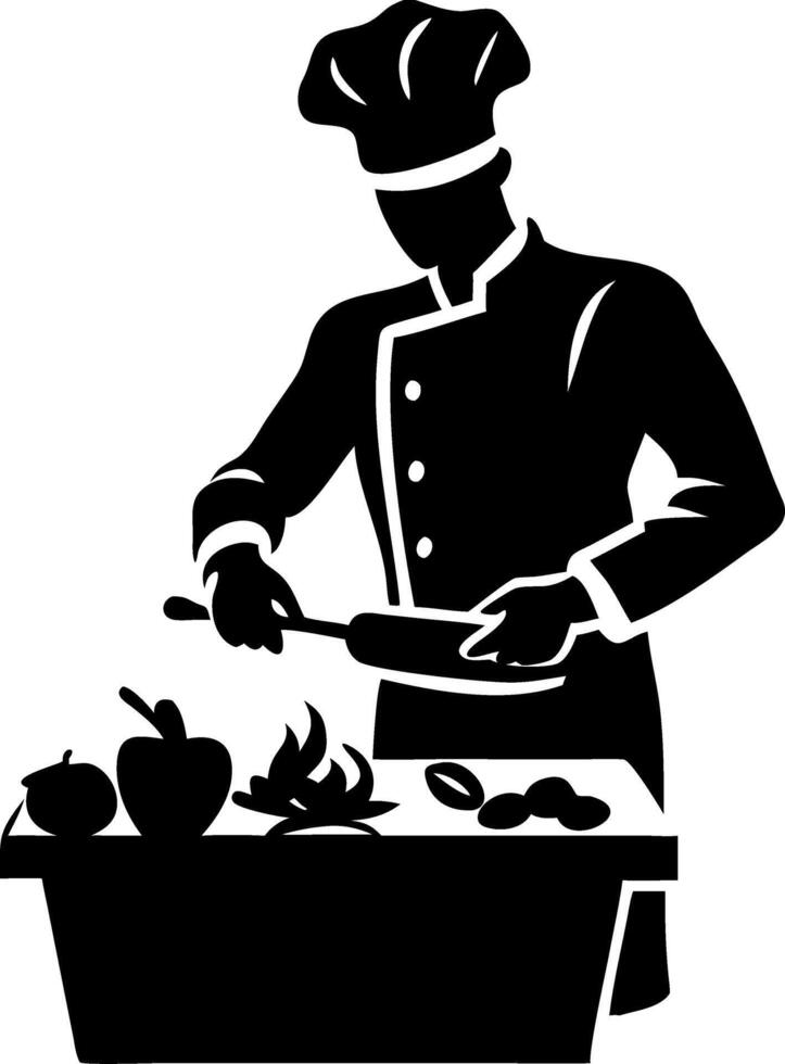 Chef Preparing Fresh Ingredients in Kitchen for Culinary Creations and Cooking Projects vector